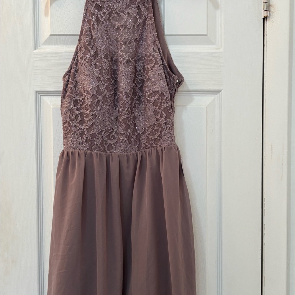Windsor mauve  A-line Halter Cocktail Dress
